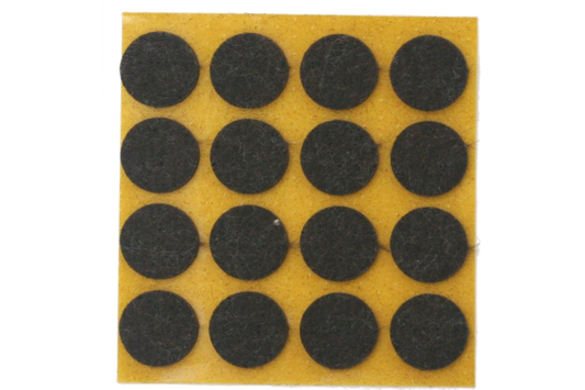 Round Self-Adhesive Felt Pads (50 mm, Brown) – 8 Pieces per Blister