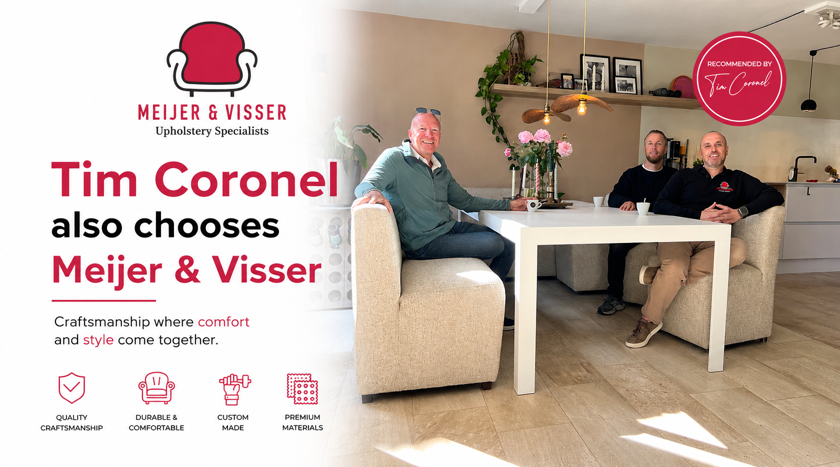 Load video: Tim Coronel choosing FurnitureUpholstery.nl for professional furniture reupholstery and custom upholstery services.